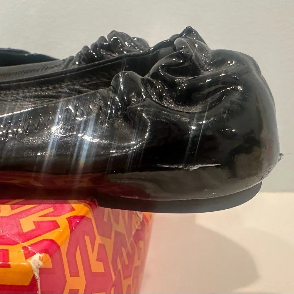 Tory Burch Black Patent Reva Flats Size 6
